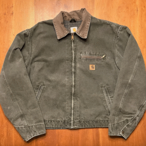 Vintage Carhartt Mens Detroit Jacket Moss Green Size Large Blanket Lined J97 Mos