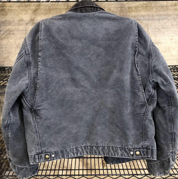 Vintage Y2K Carhartt J97 PTL Men's Blanket-Lined Grey Canvas Detroit Jacket - L - Image 2