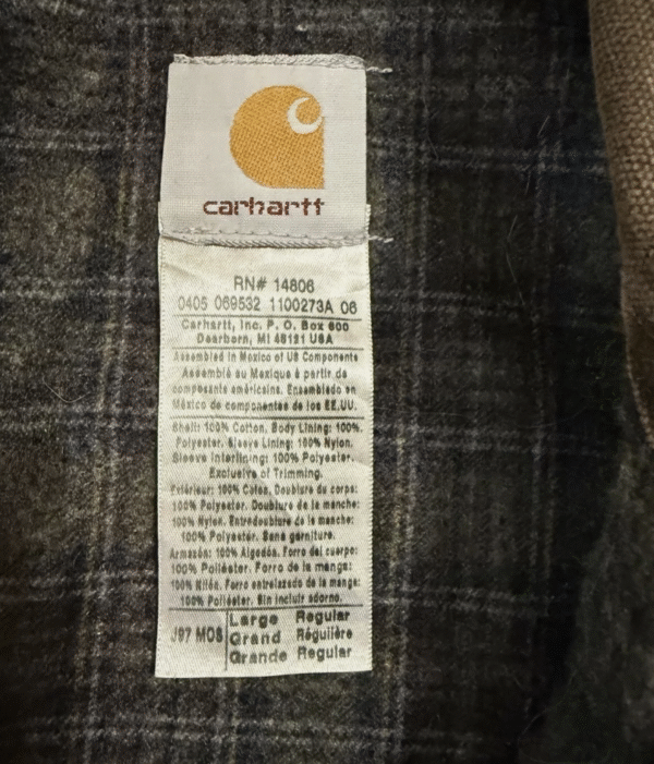 Vintage Carhartt Detroit Jacket J97 MOS Green Large Rare - Image 3