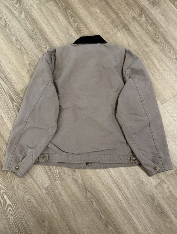 VTG Carhartt Detroit J76 CMT Work Jacket Large Blanket Lined Cement Gray USA 90s - Image 5