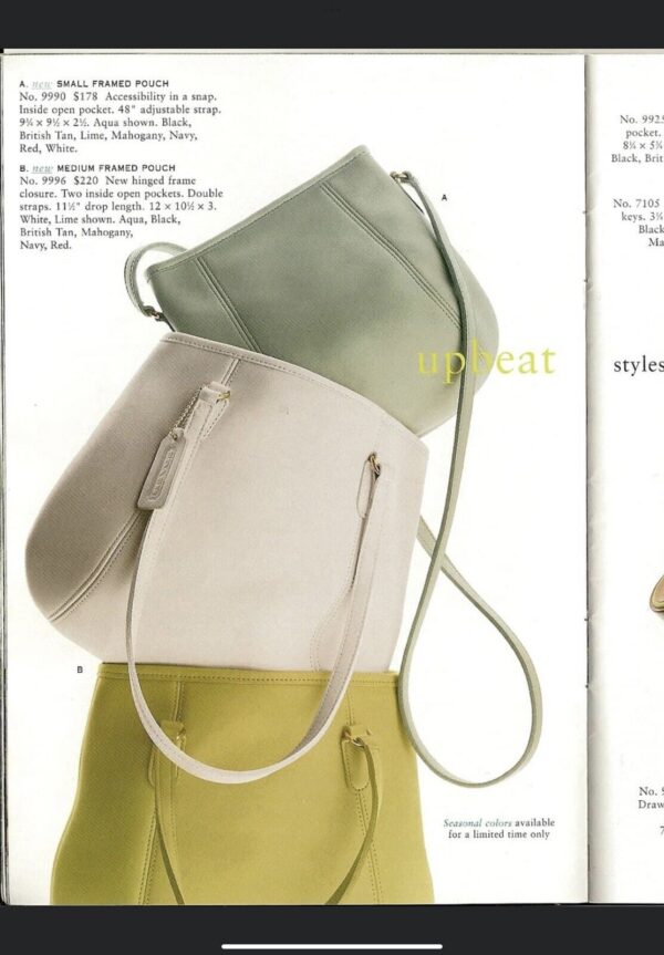 COACH Vintage 9996 Framed Pouch Leather Shoulder Bag Purse Aqua - Image 11