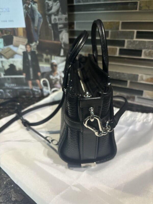 Coach Swagger 15 Carryall Handbag Crossbody Bag Pebble Leather Black 54625 - Image 6
