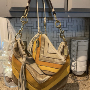 Coach Vintage Soho Limited Edition Suede Leather Chevron Hobo Shoulder Bag 3664
