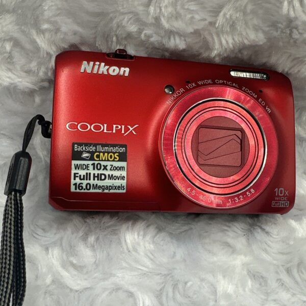 📷 Nikon COOLPIX S6300 Red 16.0MP 10x optical zoom Digital Camera W/SD Card See Vid - Image 3