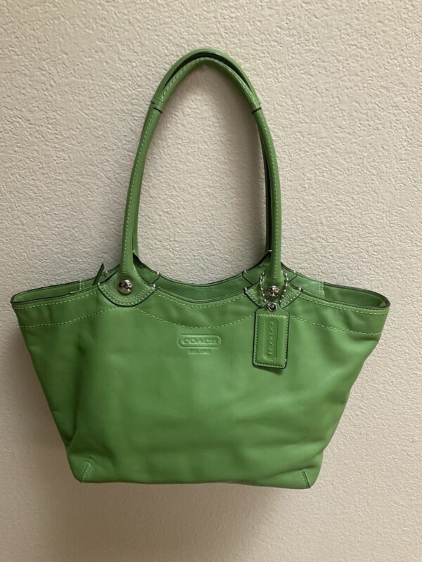 COACH Vintage Bleeker  Large Tote Bag Logo embossing Leather 14383 Green - Image 2