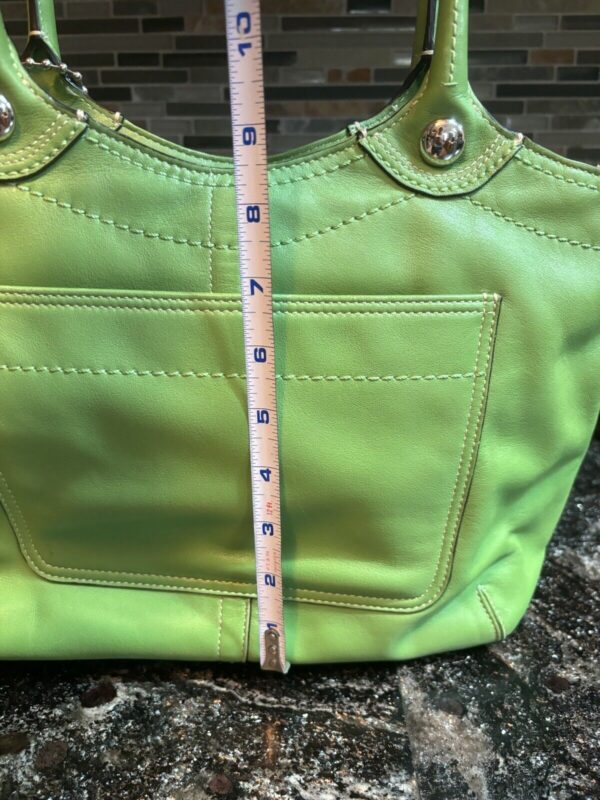 COACH Vintage Bleeker  Large Tote Bag Logo embossing Leather 14383 Green - Image 10