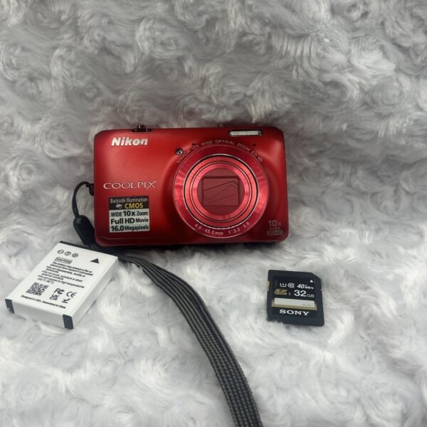📷 Nikon COOLPIX S6300 Red 16.0MP 10x optical zoom Digital Camera W/SD Card See Vid - Image 15