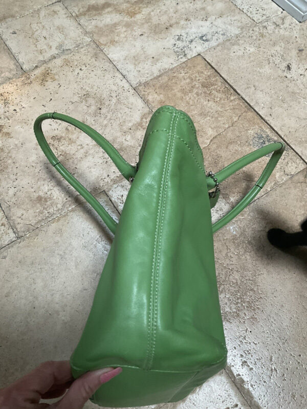 COACH Vintage Bleeker  Large Tote Bag Logo embossing Leather 14383 Green - Image 7
