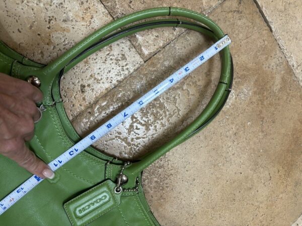 COACH Vintage Bleeker  Large Tote Bag Logo embossing Leather 14383 Green - Image 11