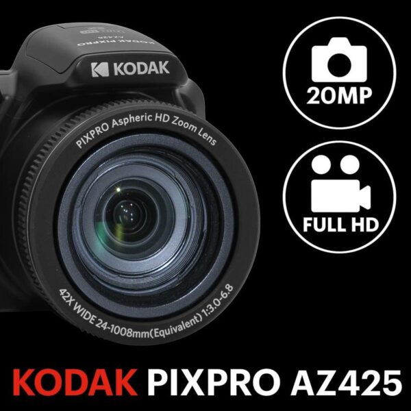 New KODAK PIXPRO AZ425 20MP 42x Optical Zoom IS 1080 Video Digital Bridge Camera - Image 3