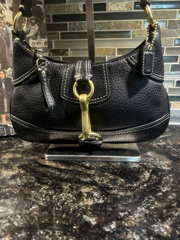 Coach Vintage Hampton Pebbled Cowhide Leather 10284 Black - Image 2