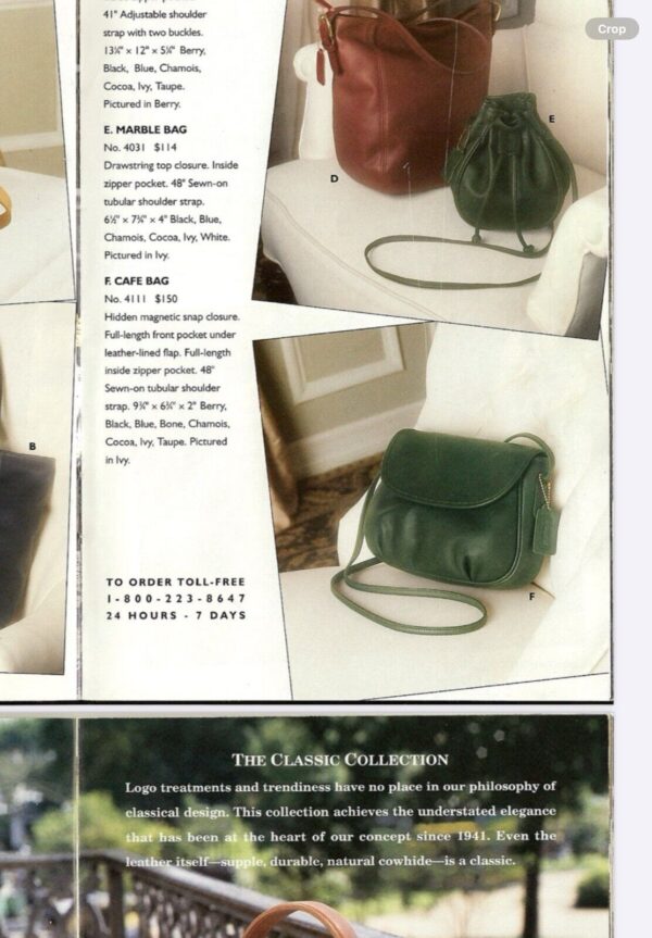 COACH Vintage Cafe Bag Lightweights Glovetanned Cowhide Leather Bone 4111 - Image 15