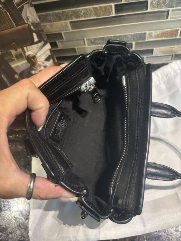Coach Swagger 15 Carryall Handbag Crossbody Bag Pebble Leather Black 54625 - Image 12