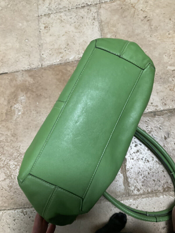 COACH Vintage Bleeker  Large Tote Bag Logo embossing Leather 14383 Green - Image 5