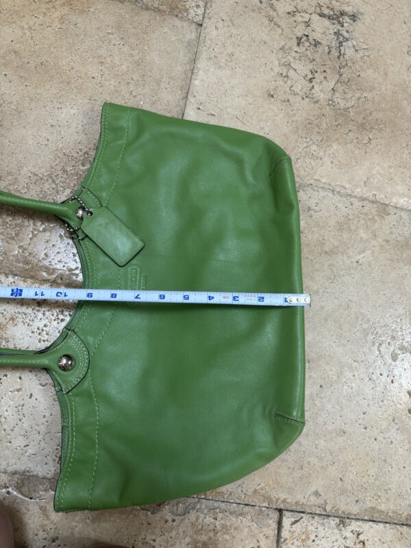 COACH Vintage Bleeker  Large Tote Bag Logo embossing Leather 14383 Green - Image 14
