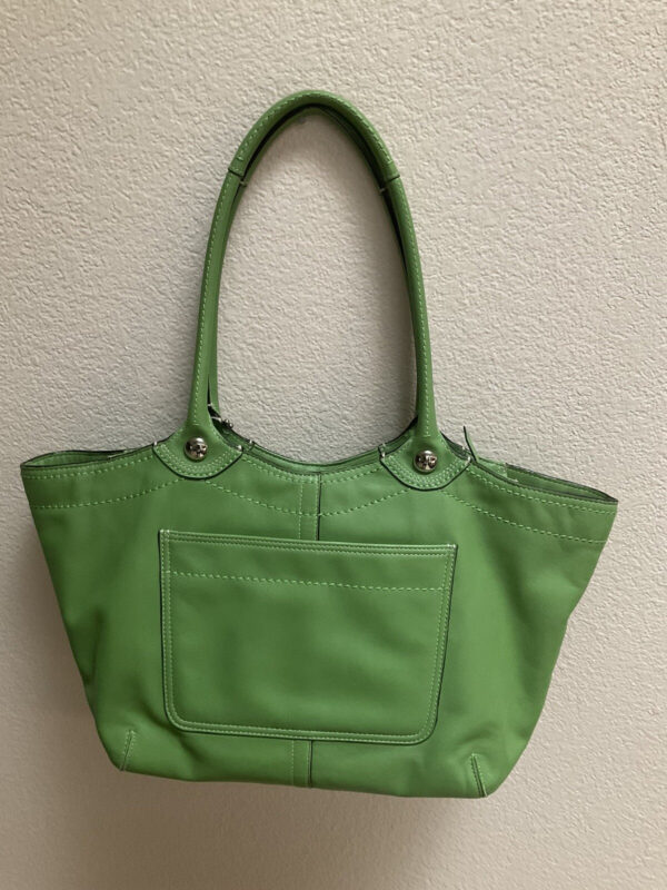 COACH Vintage Bleeker  Large Tote Bag Logo embossing Leather 14383 Green - Image 3